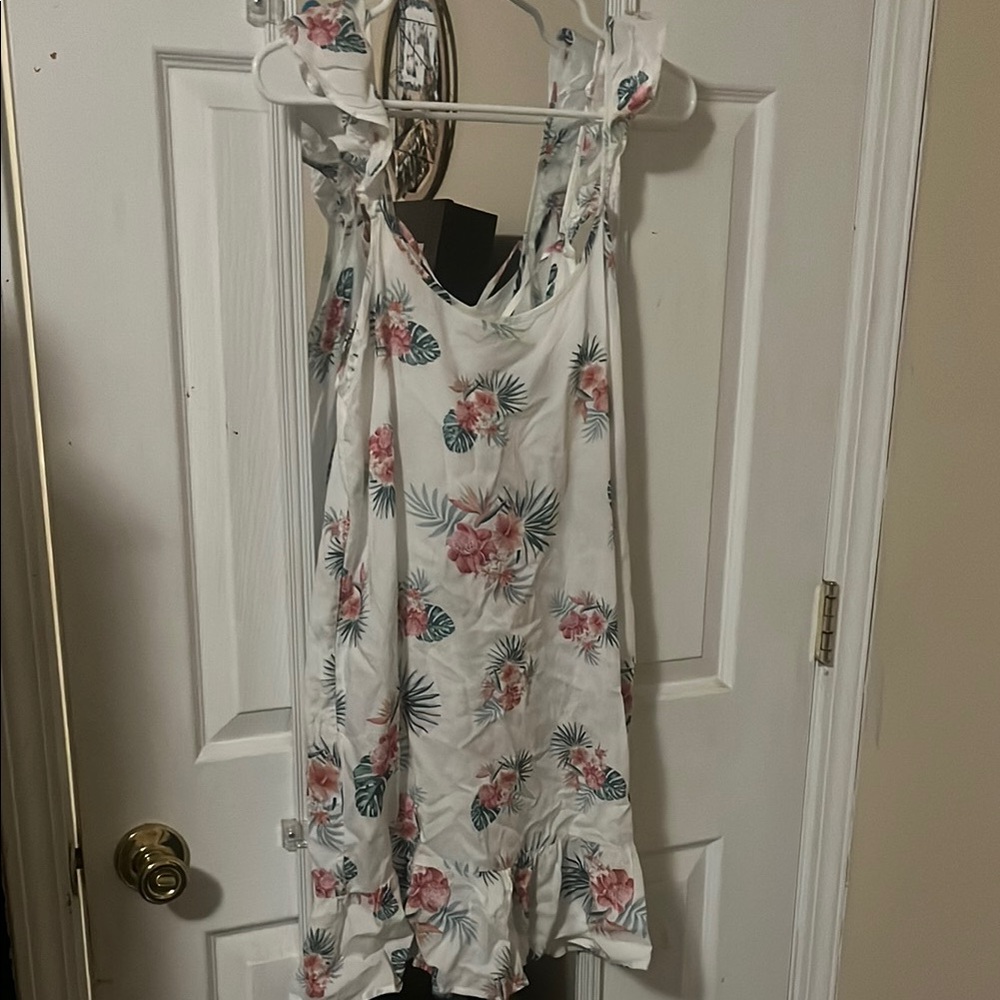 Floral White Swim Coverup